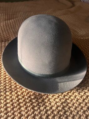 Vintage Christy’s of London Gray Grey City Bowler Made in England Hat Sz 7 1/4